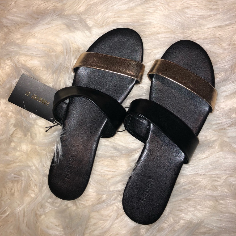Black/Gold Sandals